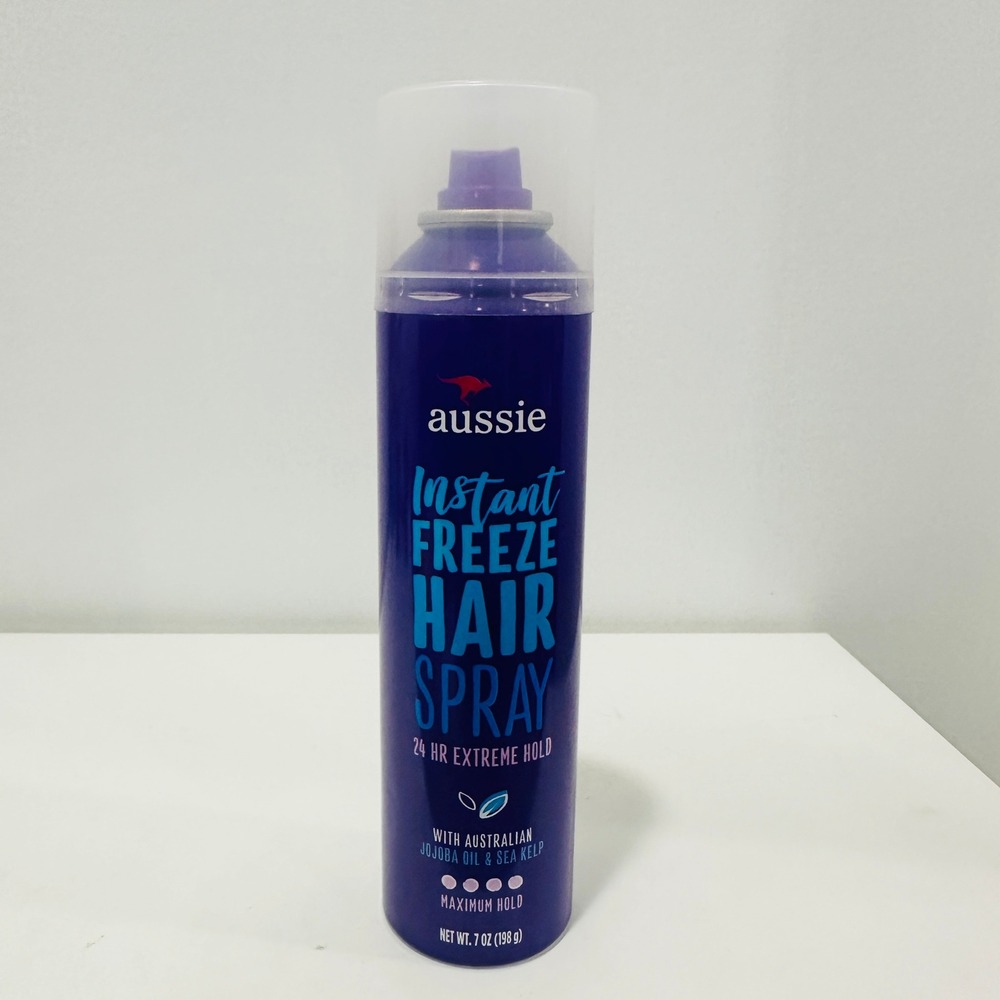 Aussie Instant Freeze Hair Spray 24 Hour Extreme Hold 7 oz Jojoba Oil Sea Kelp